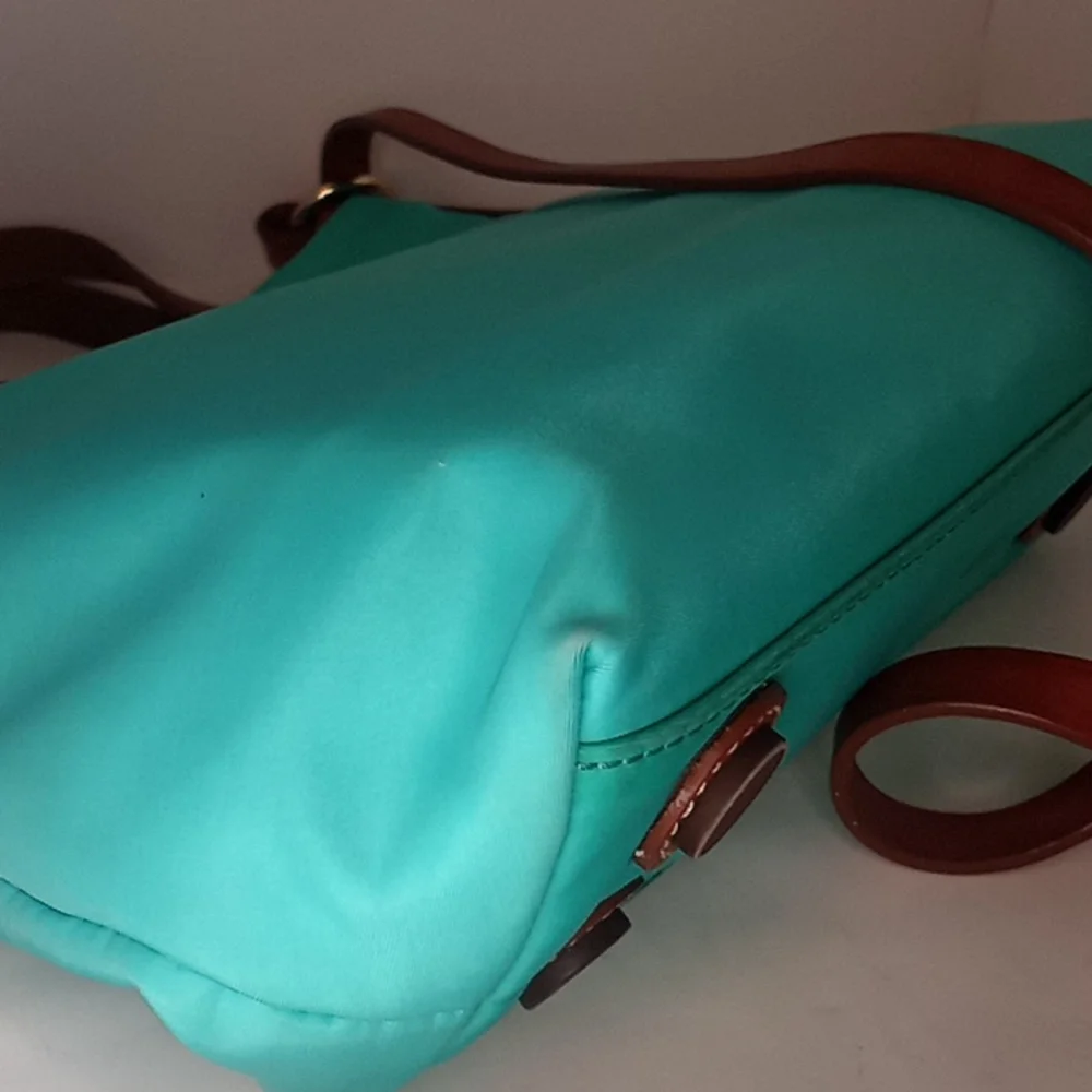 Dooney & Bourke Teal Nylon Windham Cleo Letter Carrier crossbody - Picture 3 of 16